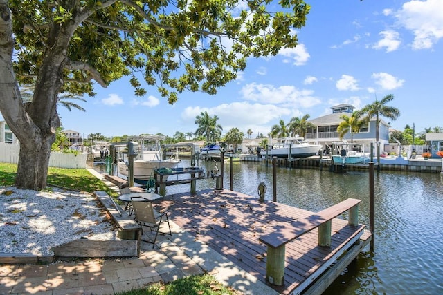 336 Westwinds Cir, Palm Harbor, FL 34683 - dock area with boat lift and a water view