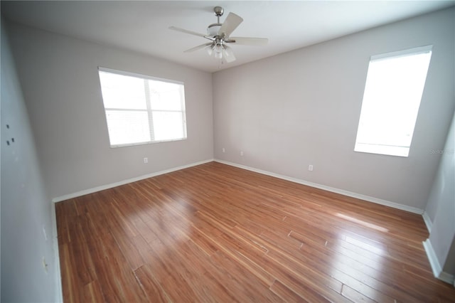 12721 Avelar Creek Dr, Riverview, FL 33578 - spare room with wood finished floors and a ceiling fan