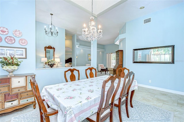 2504 Oak Landing Dr, Brandon, FL 33511 - dining room featuring a chandelier and baseboards