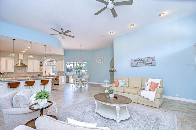 2504 Oak Landing Dr, Brandon, FL 33511 - living room with ceiling fan and recessed lighting