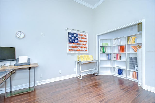 2504 Oak Landing Dr, Brandon, FL 33511 - office space with crown molding and wood finished floors