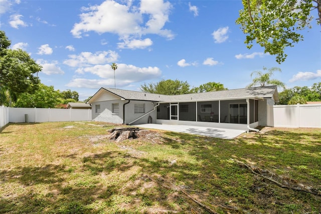 446 Eagle Cir, Casselberry, FL 32707 - rear view of property featuring a sunroom and a fenced backyard