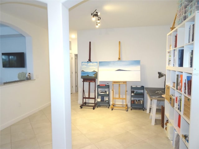4957 Seafoam Trl, Bradenton, FL 34211 - office with arched walkways and tile patterned floors