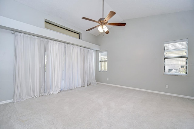 512 Pinewalk Dr, Brandon, FL 33510 - carpeted spare room with a ceiling fan and high vaulted ceiling