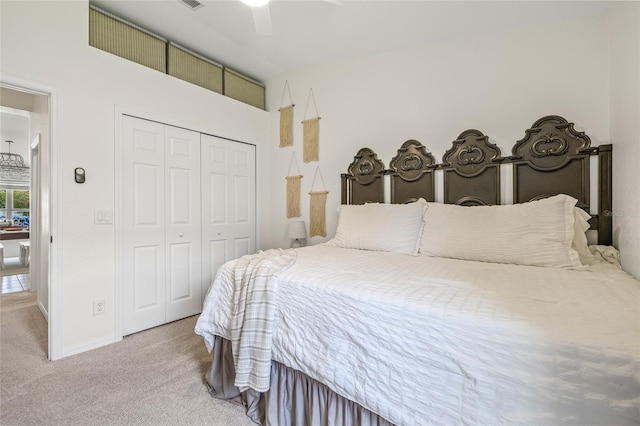 11830 Autumn Creek Dr, Riverview, FL 33569 - carpeted bedroom featuring a closet and a ceiling fan