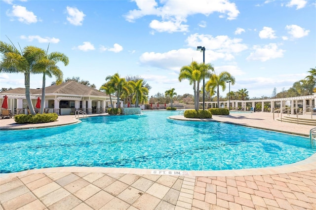 11830 Autumn Creek Dr, Riverview, FL 33569 - community pool with a patio area