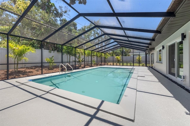 3197 Walnut St NE, Saint Petersburg, FL 33704 - view of pool featuring a fenced backyard, a patio area, and a lanai
