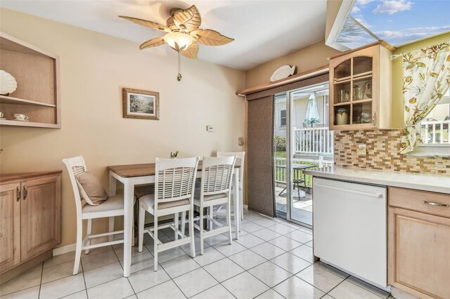 12400 Park Blvd Unit 519, Seminole, FL 33772 - dining area featuring a ceiling fan and light tile patterned flooring