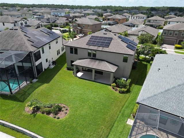12821 Satin Lily Dr, Riverview, FL 33579 - aerial perspective of suburban area with a pool area