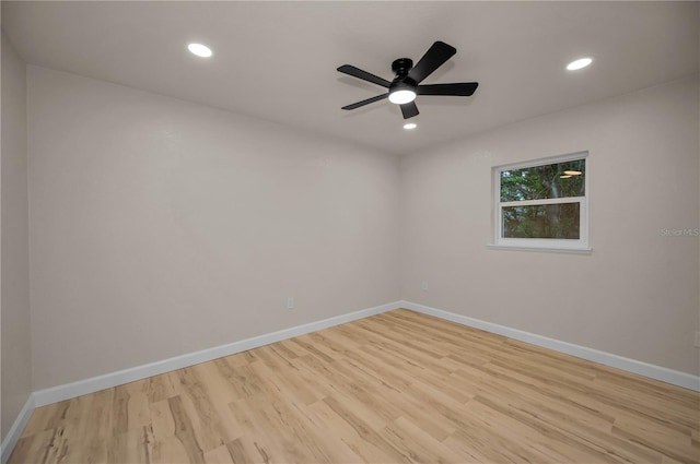 4441 16th St N, Saint Petersburg, FL 33703 - spare room featuring light wood-type flooring, recessed lighting, and a ceiling fan