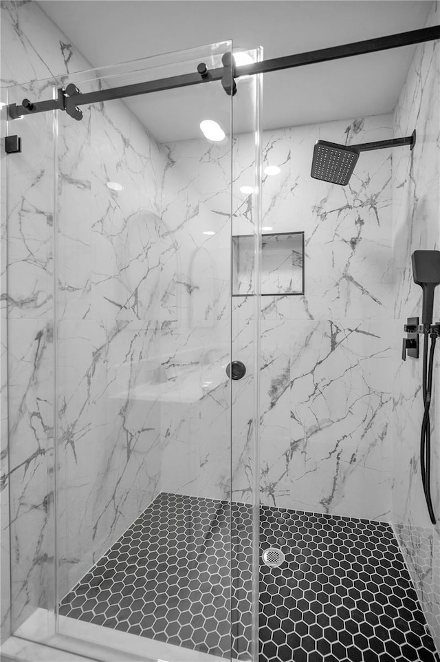4441 16th St N, Saint Petersburg, FL 33703 - bathroom featuring a marble finish shower