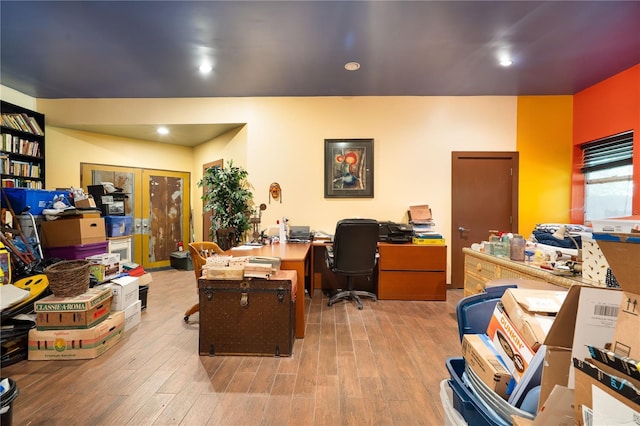 6924 Valrie Ln, Riverview, FL 33569 - office with wood finished floors and recessed lighting