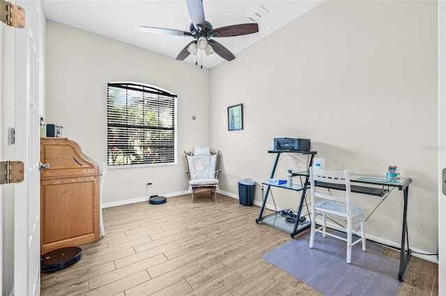 15420 27th Ct E, Parrish, FL 34219 - home office with wood finished floors and a ceiling fan