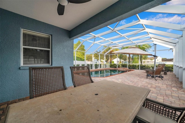 12424 White Bluff Rd, Hudson, FL 34669 - view of patio / terrace featuring an outdoor pool and glass enclosure
