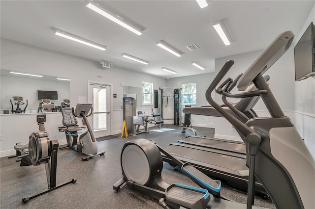 12424 White Bluff Rd, Hudson, FL 34669 - workout area featuring baseboards