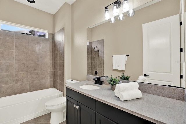 2120 Gwynhurst Blvd, Wesley Chapel, FL 33543 - full bathroom with vanity, washtub / shower combination, and tile patterned floors