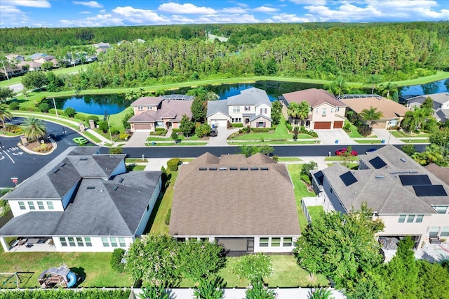 2120 Gwynhurst Blvd, Wesley Chapel, FL 33543 - aerial perspective of suburban area with a forest and a nearby body of water