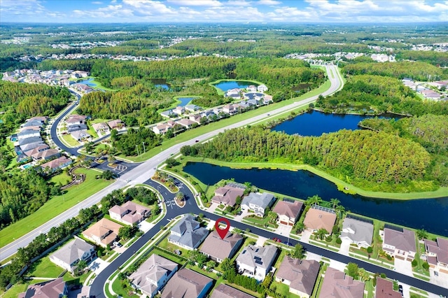 2120 Gwynhurst Blvd, Wesley Chapel, FL 33543 - aerial view of property's location with a large body of water and nearby suburban area