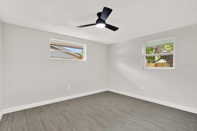 7835 Wallaba Ln, New Port Richey, FL 34653 - unfurnished room with plenty of natural light, wood finished floors, and ceiling fan