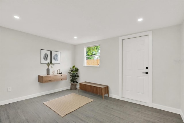 7835 Wallaba Ln, New Port Richey, FL 34653 - entrance foyer with wood finished floors and recessed lighting