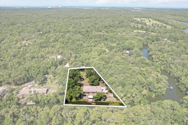 10584 N Dawnflower Pt, Crystal River, FL 34428 - aerial overview of property's location featuring a nearby body of water and property parcel outlined
