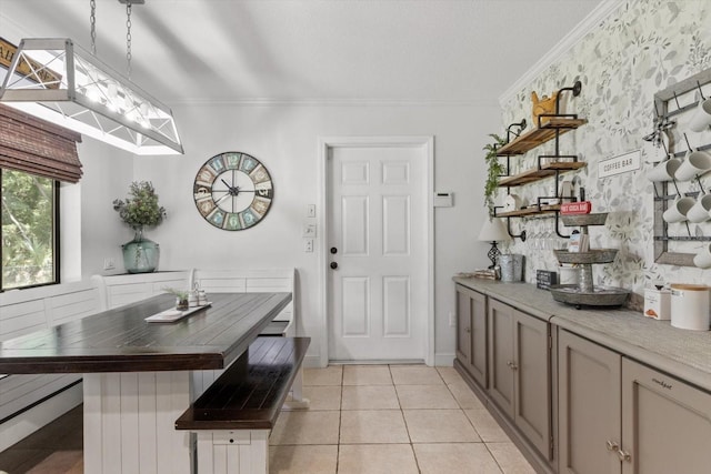 10584 N Dawnflower Pt, Crystal River, FL 34428 - dining area featuring ornamental molding and light tile patterned flooring