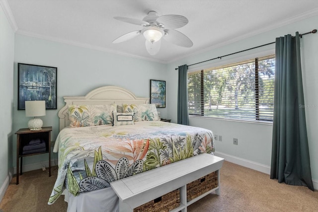 10584 N Dawnflower Pt, Crystal River, FL 34428 - carpeted bedroom with crown molding and a ceiling fan