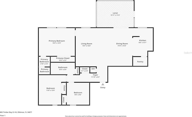 602 Timber Bay Cir W, Oldsmar, FL 34677 - view of floor plan / room layout