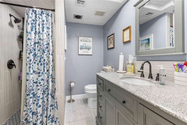 12234 Cider Mill Ln, Hudson, FL 34667 - bathroom featuring vanity, a shower stall, and backsplash