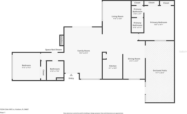 12234 Cider Mill Ln, Hudson, FL 34667 - view of floor plan / room layout