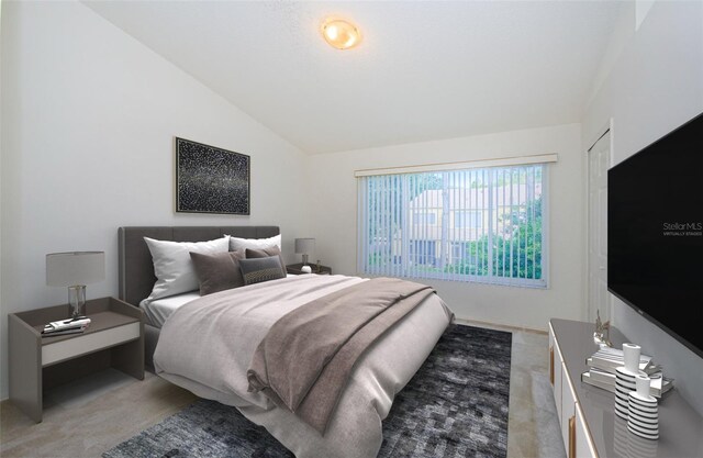1241 Redondo Way, Wesley Chapel, FL 33543 - bedroom with vaulted ceiling and light carpet