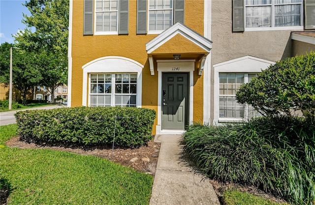 1241 Redondo Way, Wesley Chapel, FL 33543 - property entrance with stucco siding