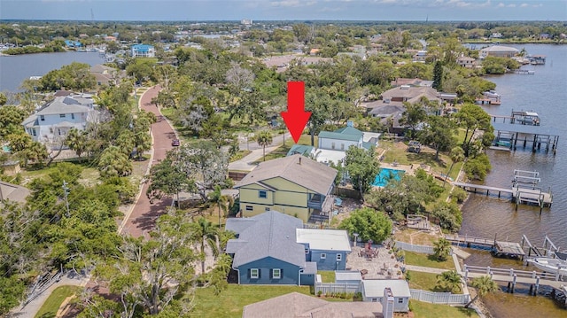 739 Chesapeake Dr, Tarpon Springs, FL 34689 - aerial perspective of suburban area with a nearby body of water