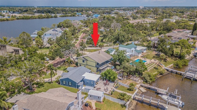 739 Chesapeake Dr, Tarpon Springs, FL 34689 - aerial perspective of suburban area featuring a nearby body of water