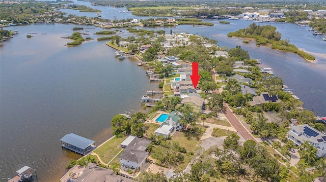 739 Chesapeake Dr, Tarpon Springs, FL 34689 - aerial view of property and surrounding area featuring a nearby body of water and nearby suburban area