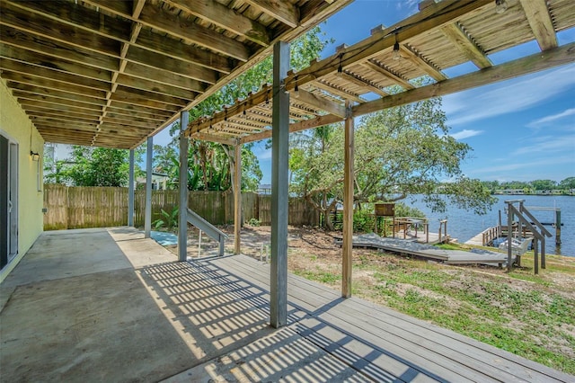 739 Chesapeake Dr, Tarpon Springs, FL 34689 - view of patio with a deck with water view and a pergola