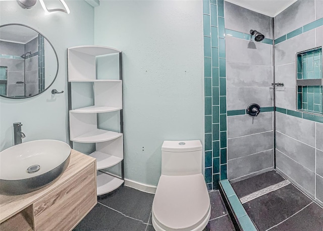 739 Chesapeake Dr, Tarpon Springs, FL 34689 - full bath featuring walk in shower, tile patterned floors, and vanity