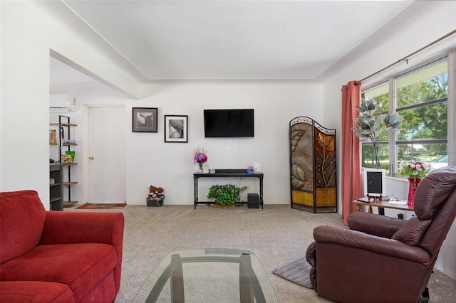 4917 99th St N, Saint Petersburg, FL 33708 - carpeted living area with a wall mounted air conditioner and a desk