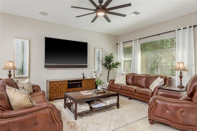 3042 Wentworth Way, Tarpon Springs, FL 34688 - living area with a ceiling fan