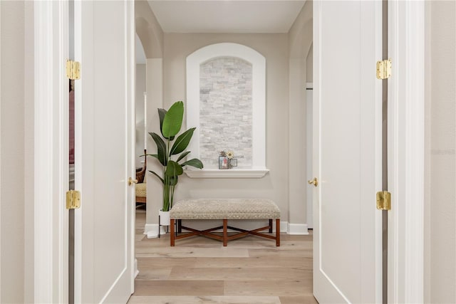 3042 Wentworth Way, Tarpon Springs, FL 34688 - corridor with wood finished floors and baseboards