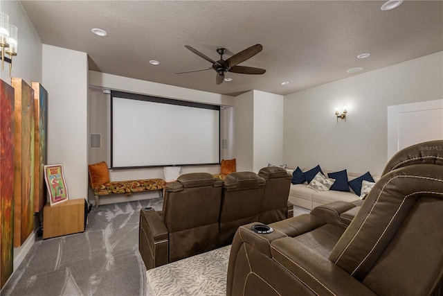 3042 Wentworth Way, Tarpon Springs, FL 34688 - cinema featuring carpet, a ceiling fan, and recessed lighting