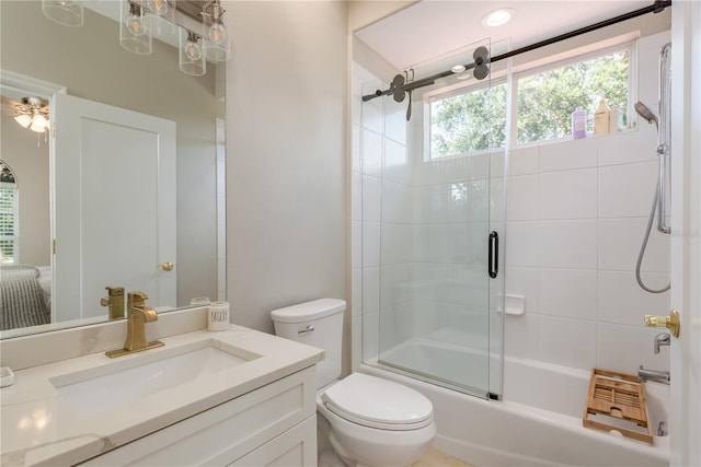 3042 Wentworth Way, Tarpon Springs, FL 34688 - bathroom with plenty of natural light, vanity, and combined bath / shower with glass door
