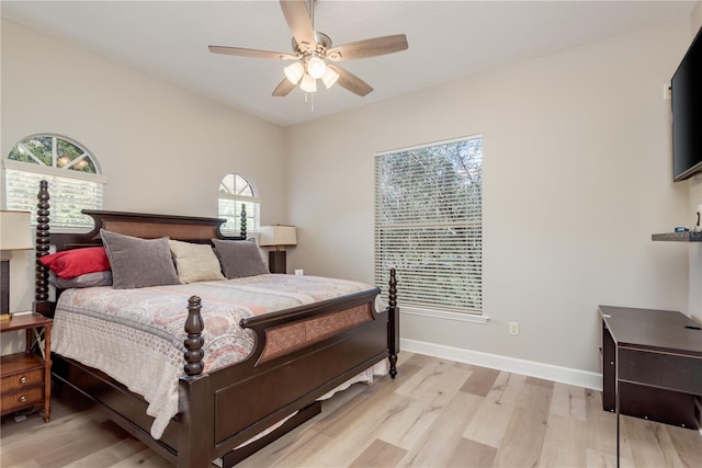 3042 Wentworth Way, Tarpon Springs, FL 34688 - bedroom featuring light wood-style flooring and a ceiling fan