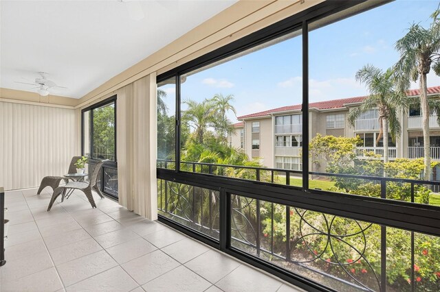 10351 Regal Dr Unit 24, Largo, FL 33774 - sunroom / solarium featuring tile patterned flooring and ceiling fan