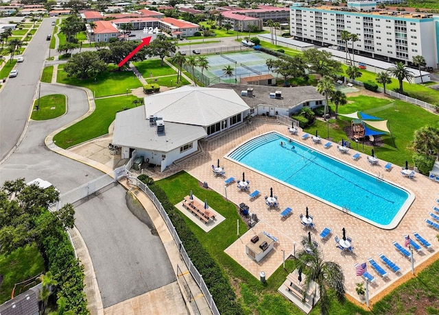 10351 Regal Dr Unit 24, Largo, FL 33774 - aerial view of a pool area