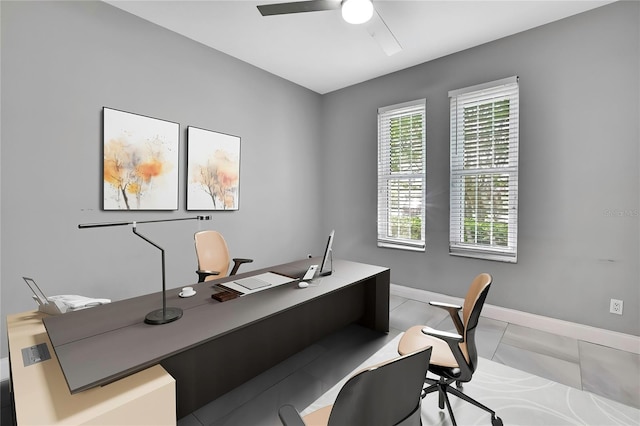 3241 Evening Breeze Loop, Wesley Chapel, FL 33544 - office space with ceiling fan and baseboards
