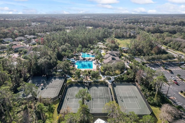 3241 Evening Breeze Loop, Wesley Chapel, FL 33544 - aerial view of property's location featuring a pool area and a forest