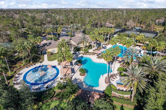 3241 Evening Breeze Loop, Wesley Chapel, FL 33544 - drone / aerial view of a forest and a pool area