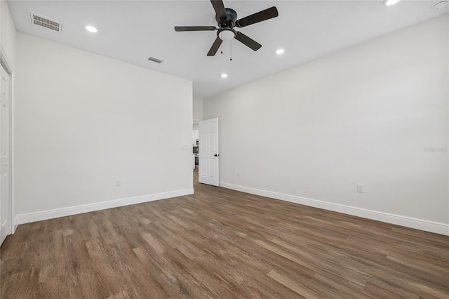 8319 N Ogontz Ave, Tampa, FL 33604 - spare room featuring wood finished floors, recessed lighting, and a ceiling fan