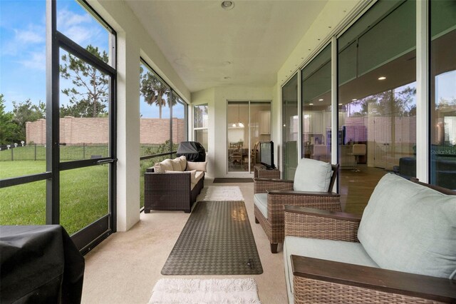 4607 Los Robles Ct, Palmetto, FL 34221 - sunroom / solarium featuring an outdoor living space